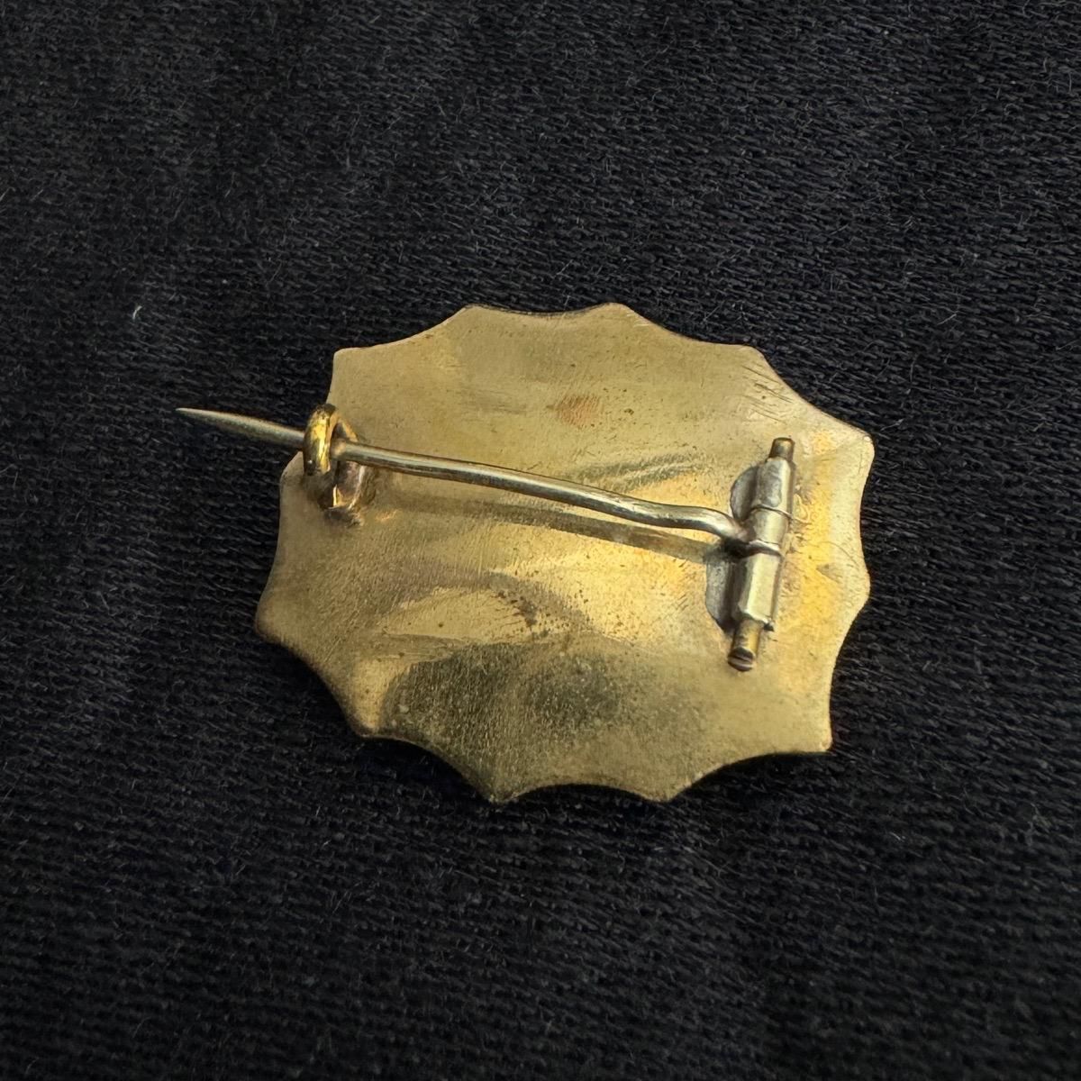 ヴィクトリアン シルバーギルト ヘア モーニングブローチ（Victorian