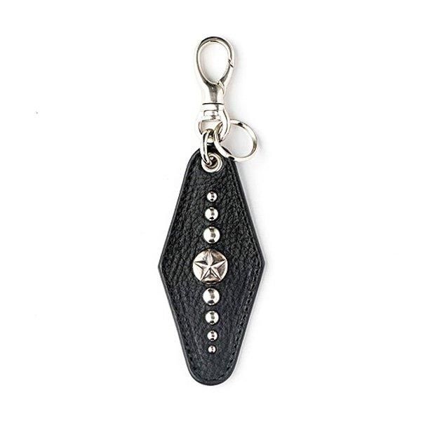 soldout! _ CL-24SS024LE SILVER STAR CONCHO LEATHER KEY RING