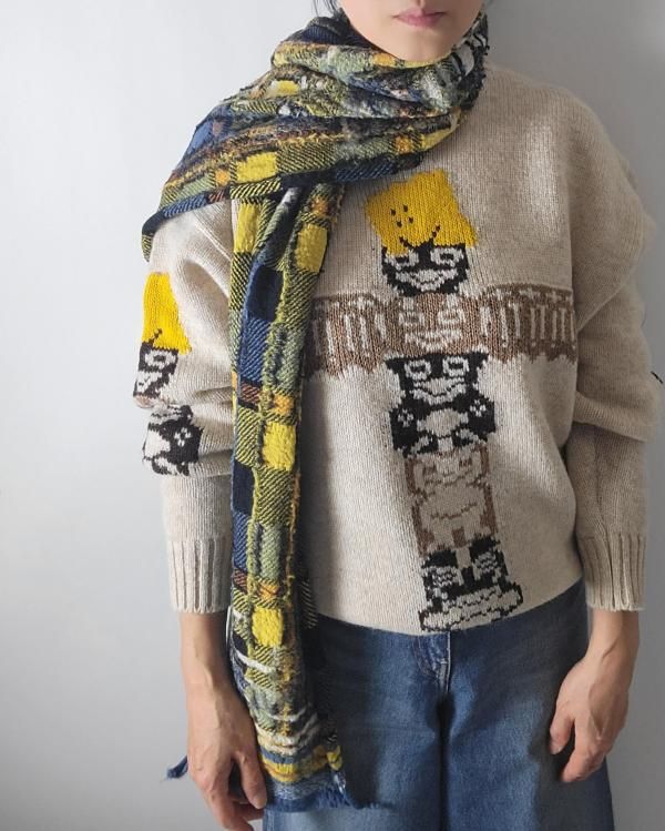 KAPITAL（キャピタル）5GウールPECKISH トーテムポール クルーセーター