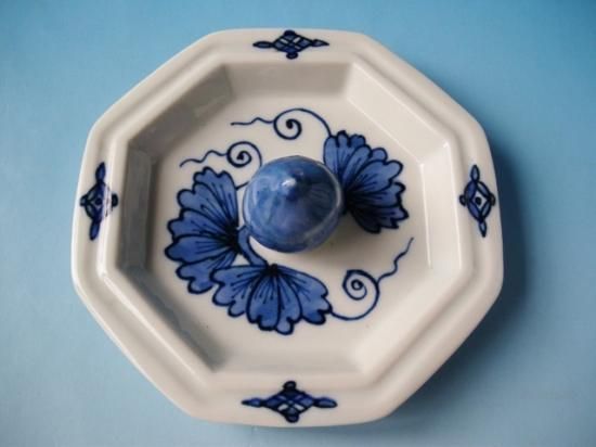 染付 葡萄棚水指 (共箱) 三代 紫翠窯 西村徳泉 - 茶道具販売 栗林園