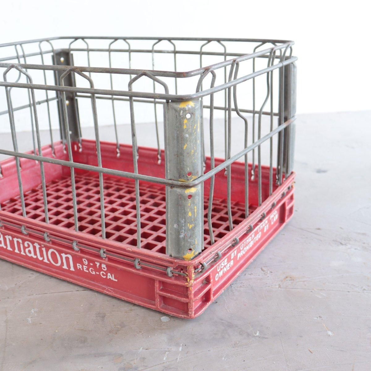 70s アメリカ ヴィンテージ ワイヤーバスケット 運搬 ミルククレート