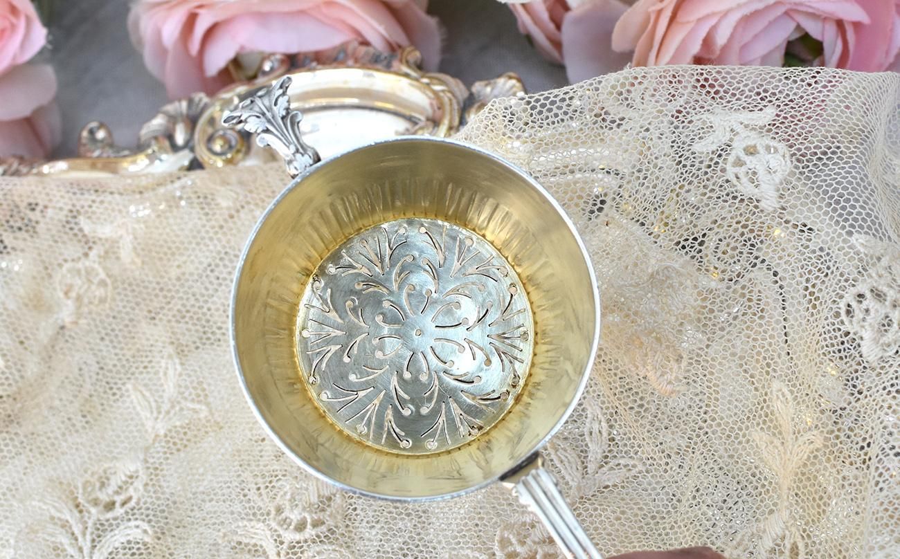 仏アンティーク【銀950】ティーストレーナー◇Puiforcat ピュイ