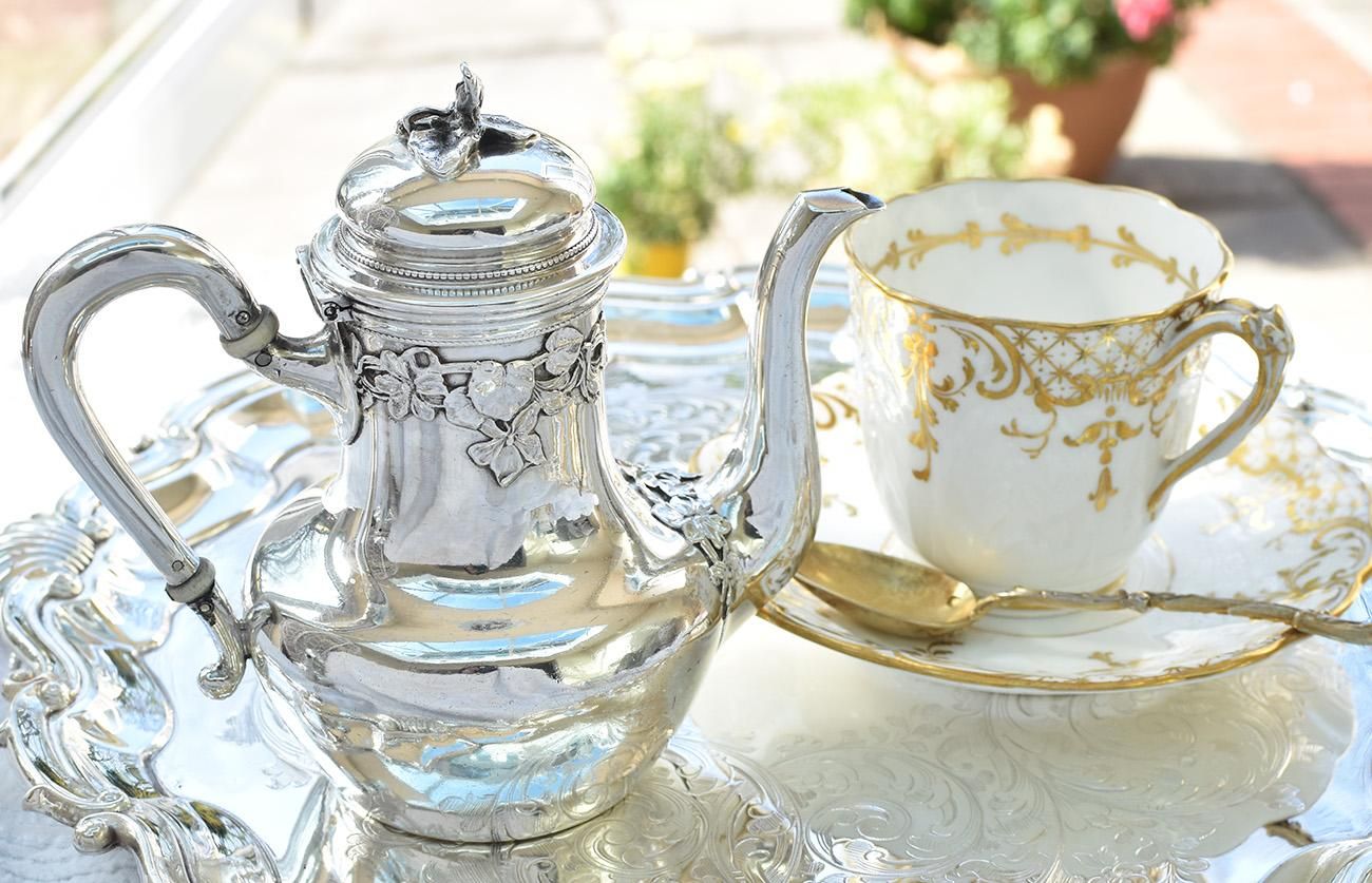 仏アンティーク銀器【銀950】小さなティー/コーヒーセット Puiforcat