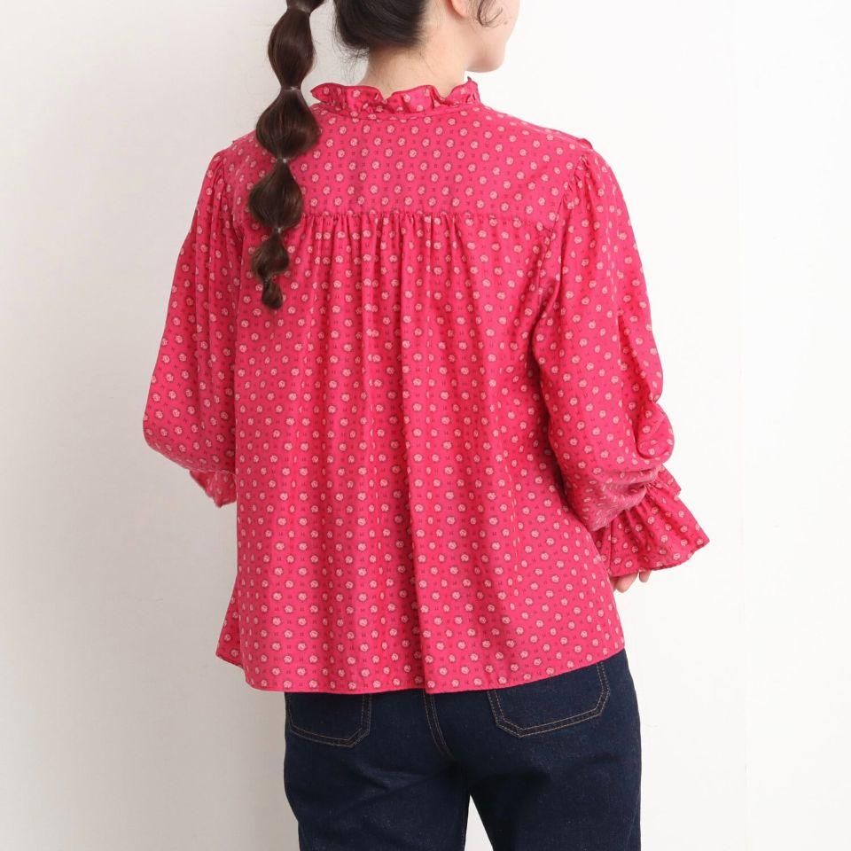 CHILD WOMAN - ＜Dot and Stripes＞Cu/Coツイル花柄 フリルブラウス