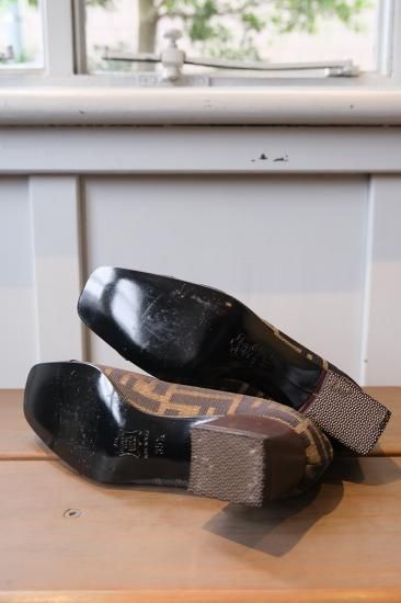 FENDI│フェンディ│ズッカ柄ヒールパンプス│ブラック│サイズ36
