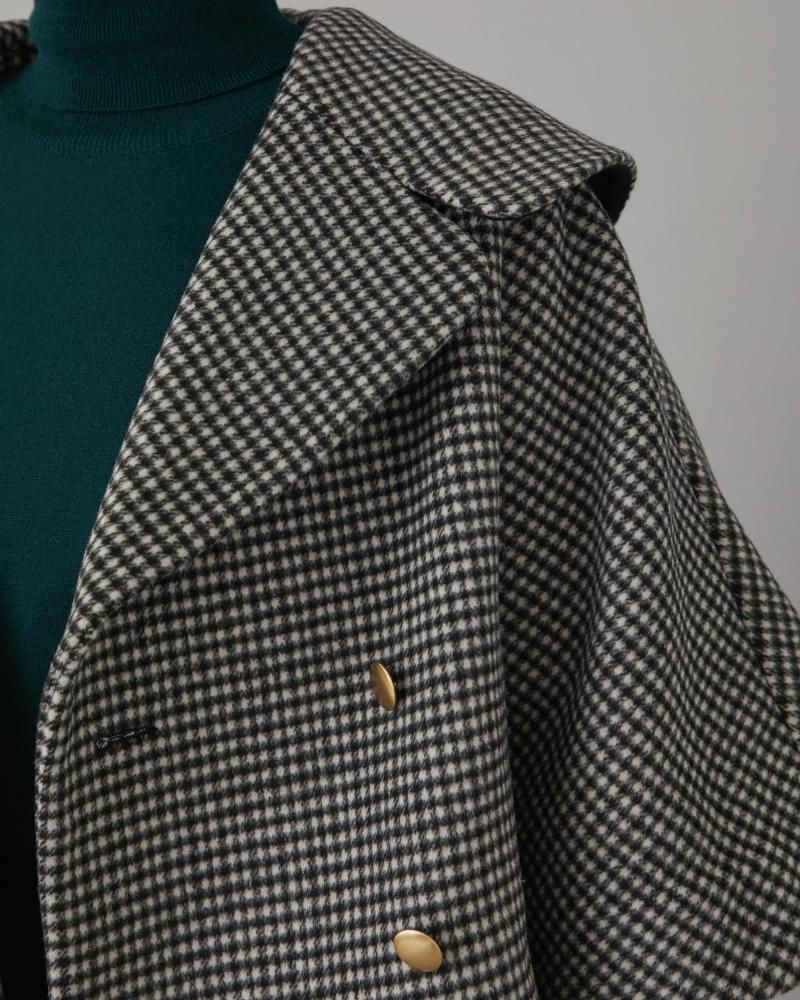 ダブルブレストショートコート(チェック) - seventen