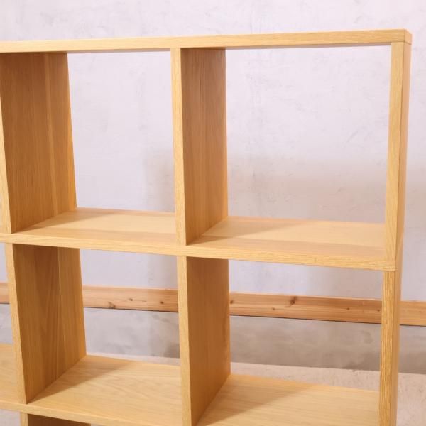 人気の無印良品(MUJI)のオーク材 3段・3列スタッキングシェルフです