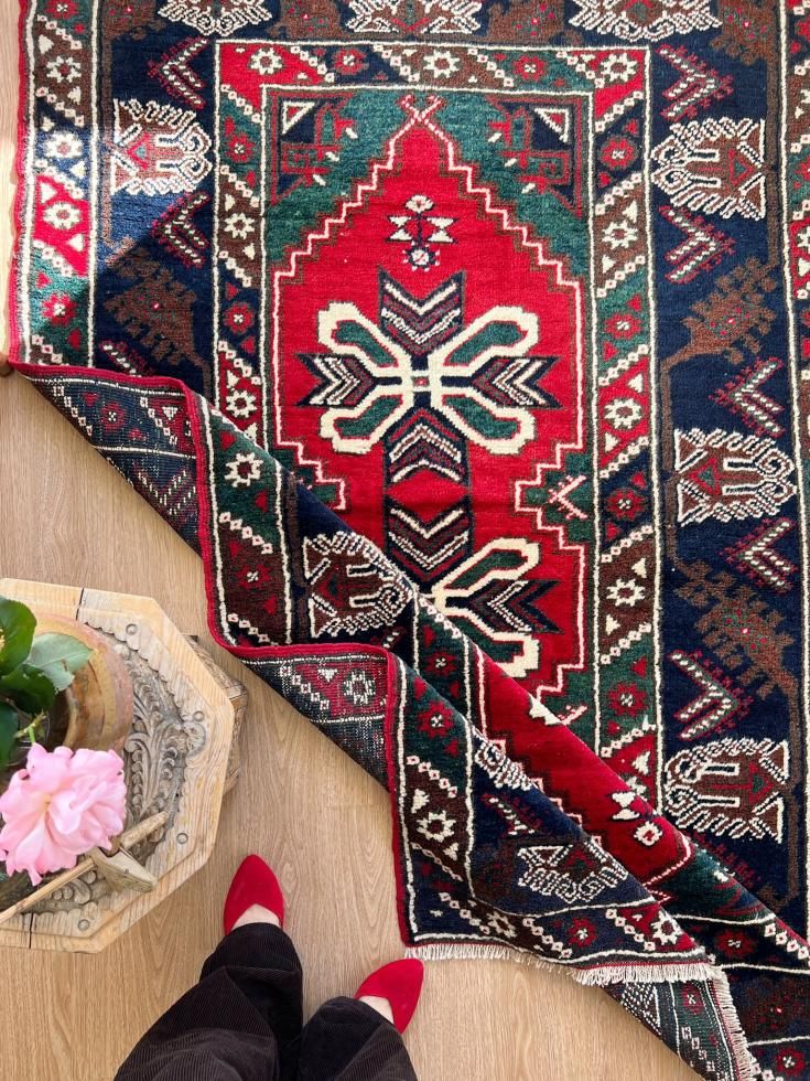 ヴィンテージターキッシュラグ オーバーダイラグ トルコラグ