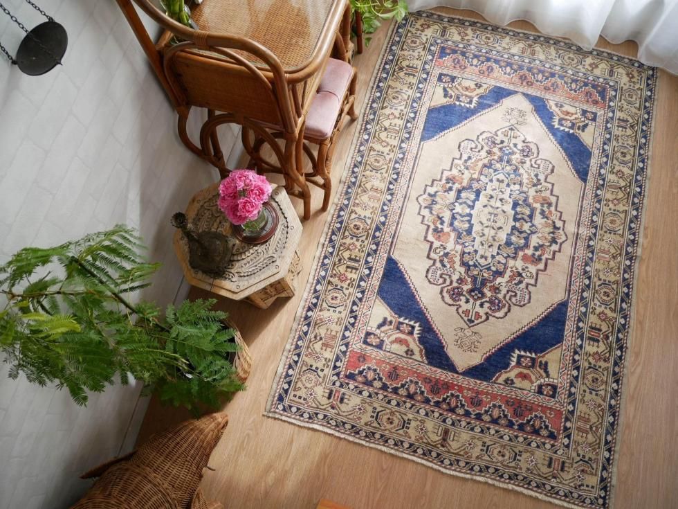 ヴィンテージターキッシュラグ オーバーダイラグ トルコラグ