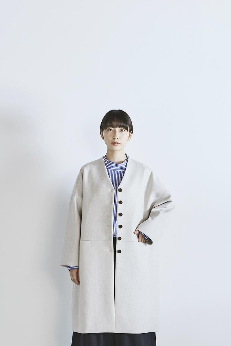 melton wool cocoon coat / oatmeal - atelier naruse｜Online store
