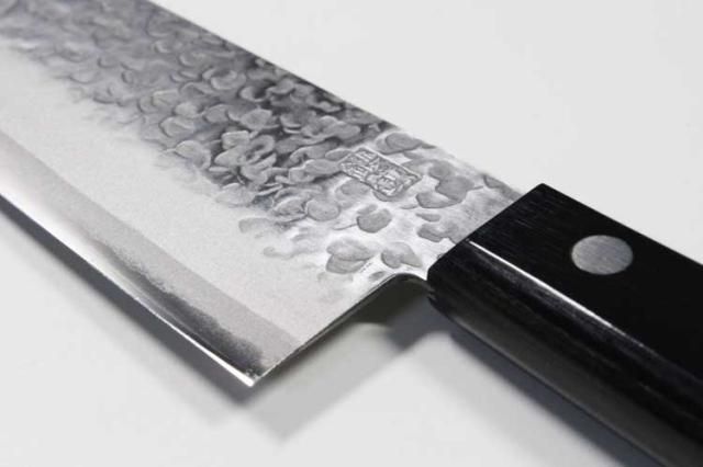 高村刃物 クロマックス鋼 槌目黒合板 三徳包丁 170mm #0241400