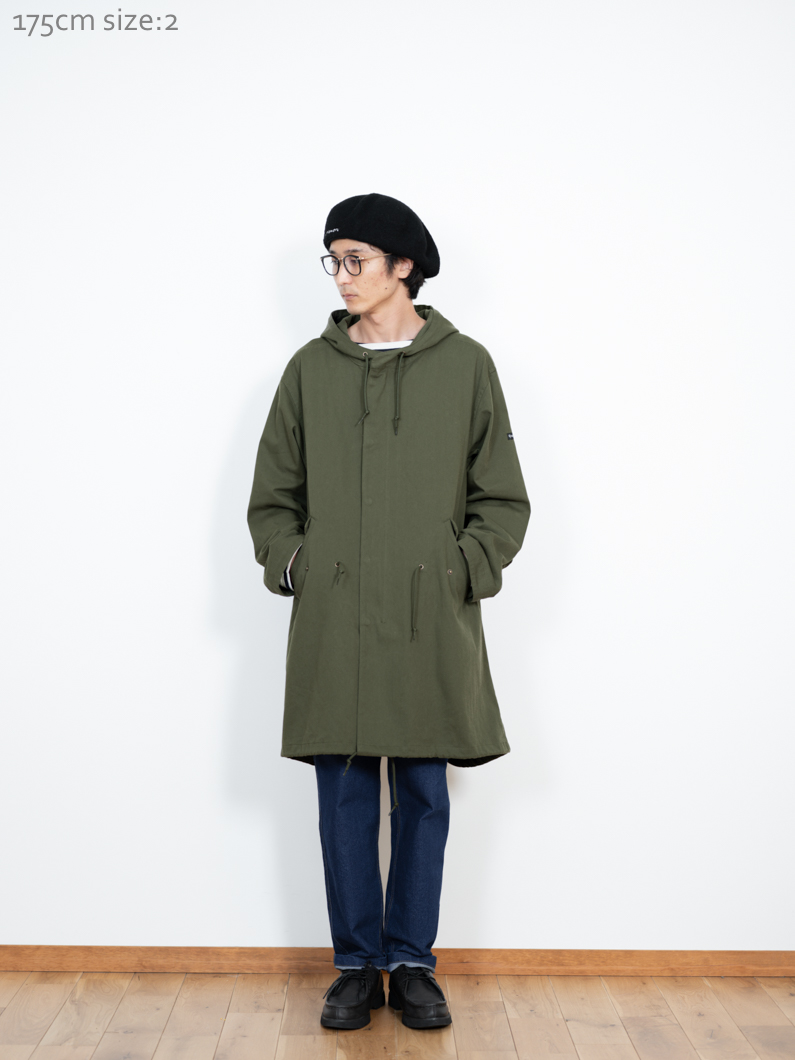 KEY MEMORY オリーブグリーン モッズコート フード付き M-51 mods coat