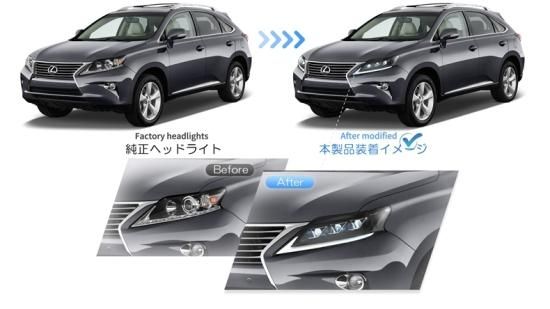 VLAND Lライン 10系RX後期用 LEDヘッドライト 三眼 LEXUS RX270 RX350