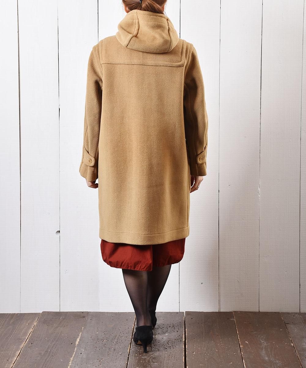 イギリス製 ウール ダッフルコート ベージュ - 古着屋グレープフルーツ