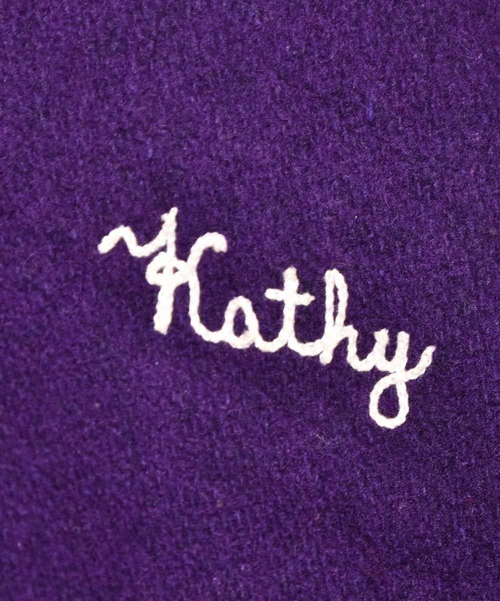 チェーン刺繍 メルトンスタジャン パープル - 古着屋グレープフルーツ