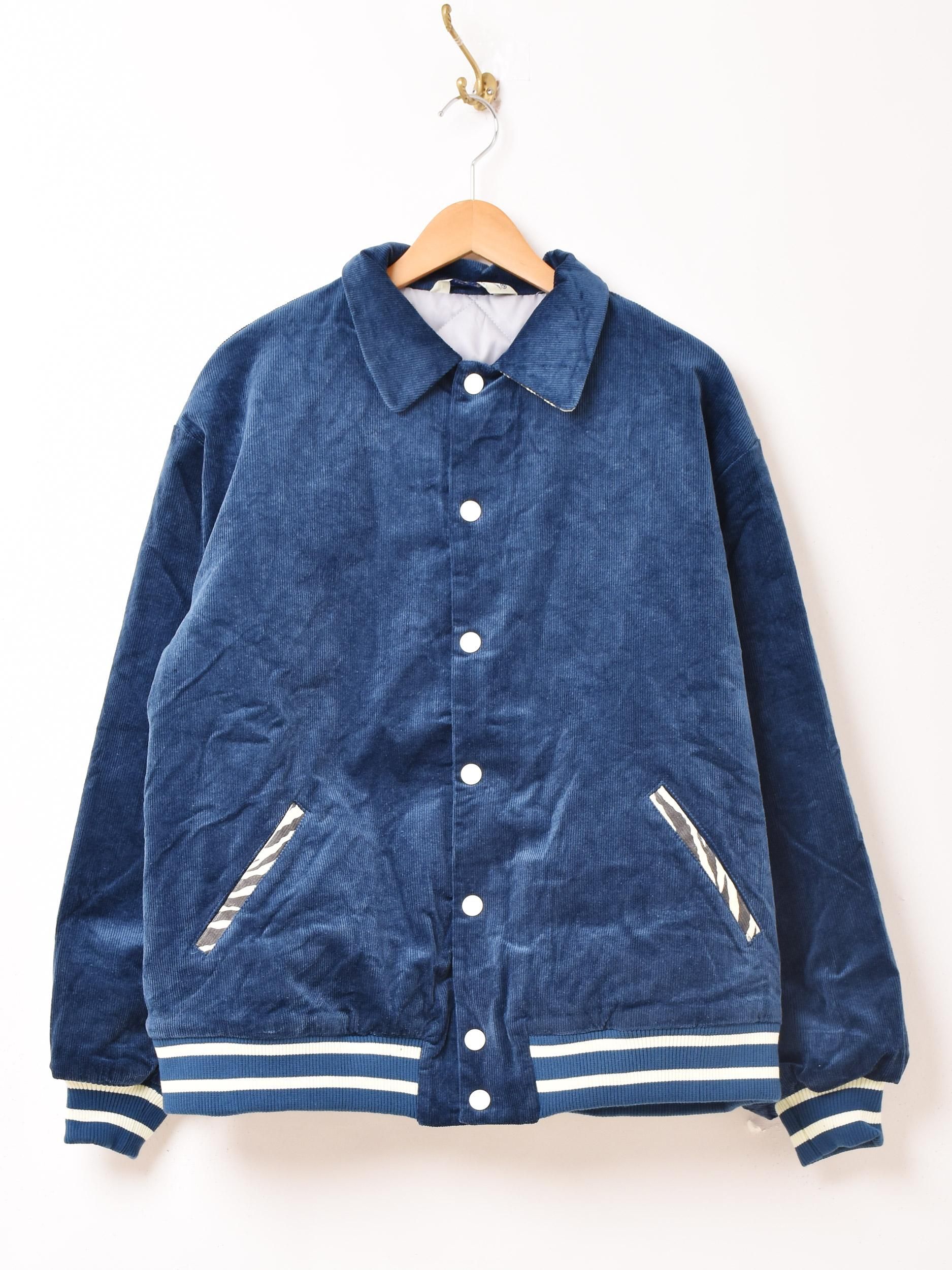 ゼブラ コーデュロイ 襟付き スタジャン | Backers - 古着屋