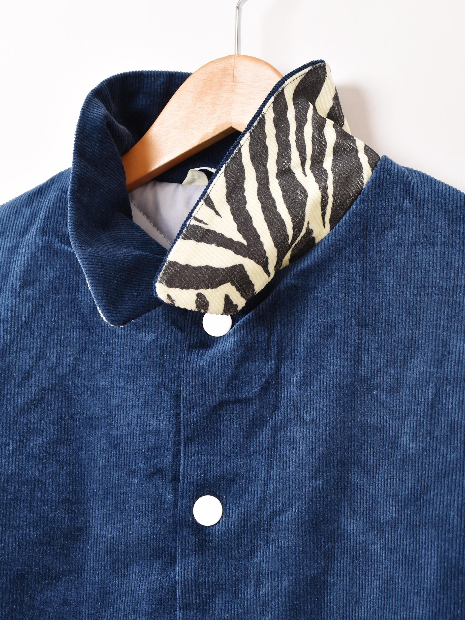 ゼブラ コーデュロイ 襟付き スタジャン | Backers - 古着屋