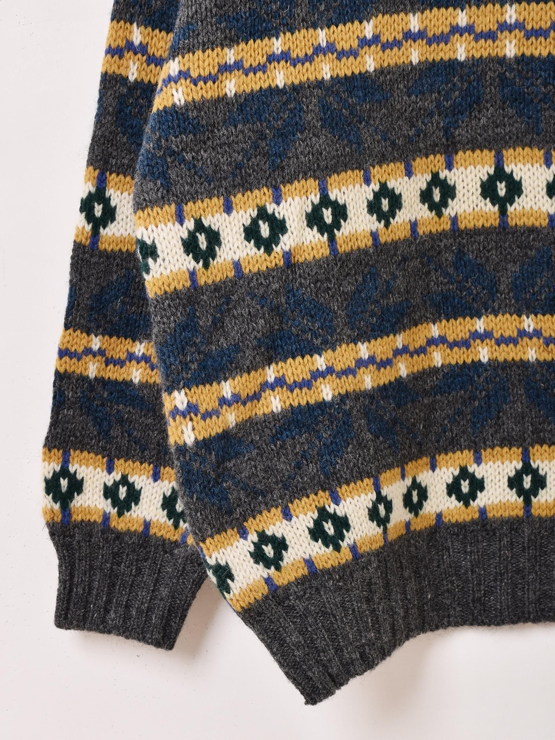 フェアアイル柄セーター | ウール100% - 古着屋グレープフルーツ