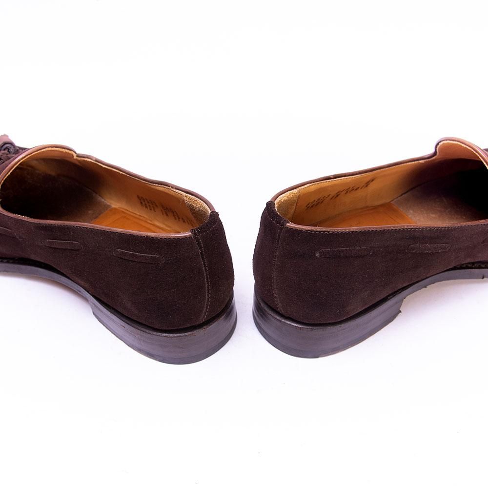 バーウィック タッセルローファー ダークブラウン スエード