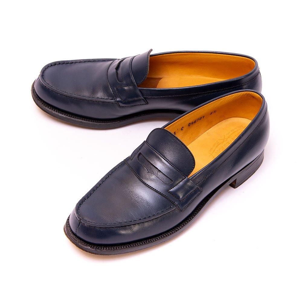 ジェイエムウエストン 180 シグニチャーローファー ネイビー 旧ロゴ