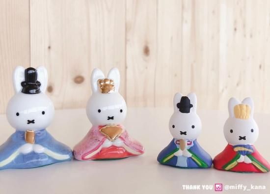 ミッフィー miffy 磁器五人飾り 雛人形 節句人形 吉徳