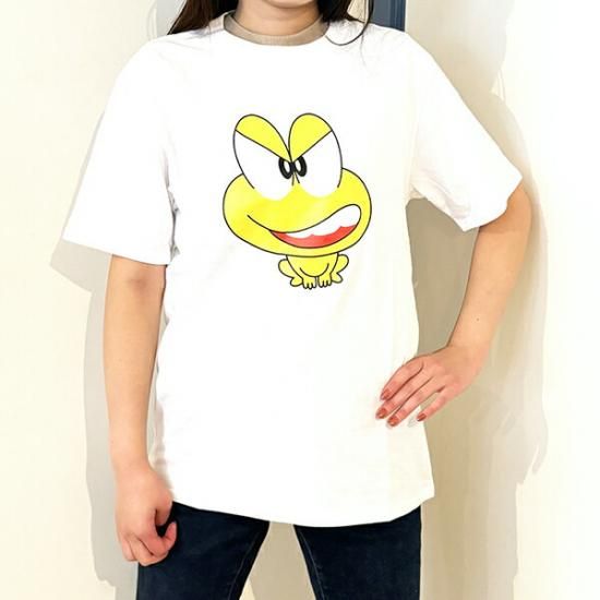 ど根性ガエル ピョン吉ツヨキ Tシャツ(ホワイト) Mサイズ アパレル