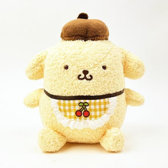 サンリオ ポムポムプリン さくらんぼチェック S ぬいぐるみ イエロー