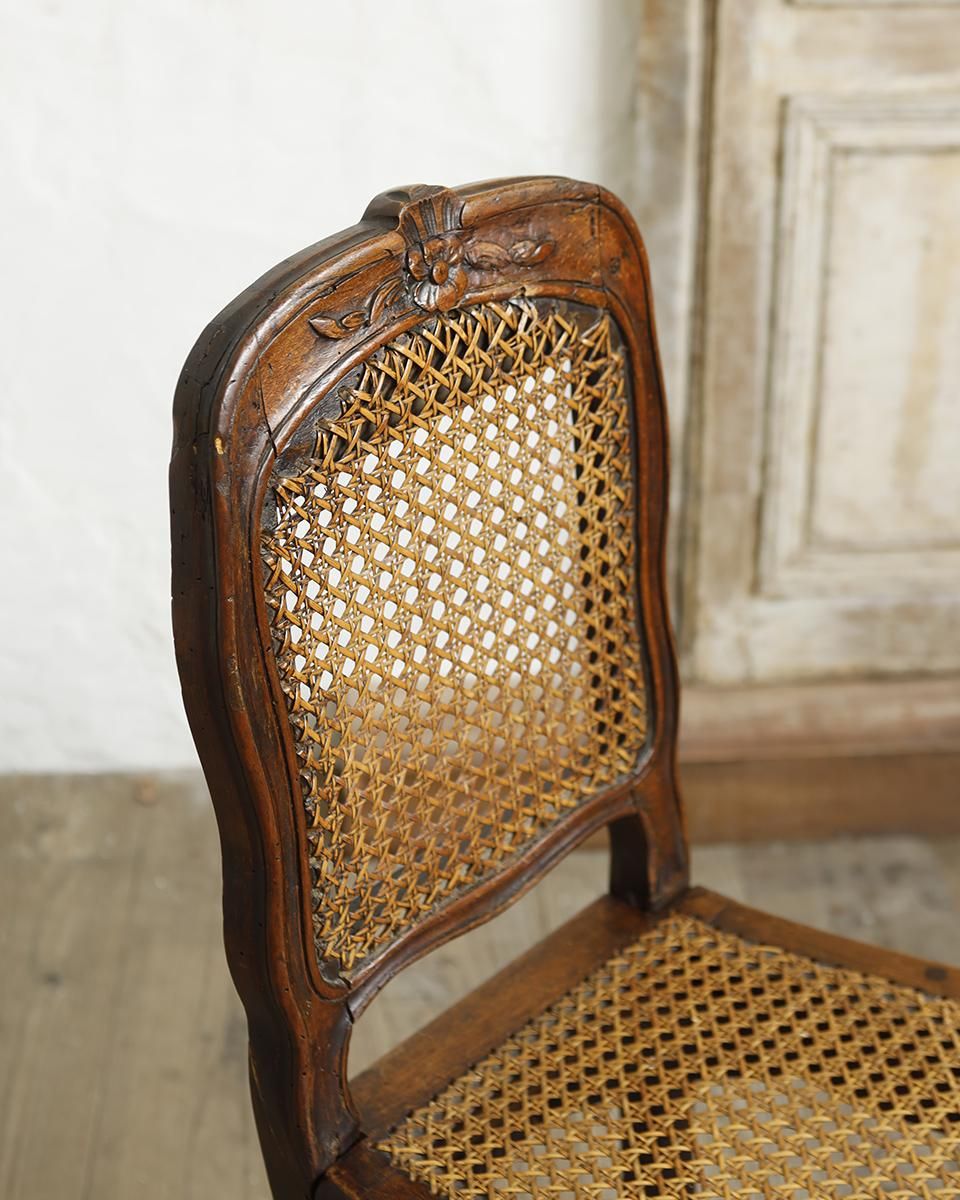 フランスアンティーク ラタンチェア.22 ダイニングチェア 籐編みチェア
