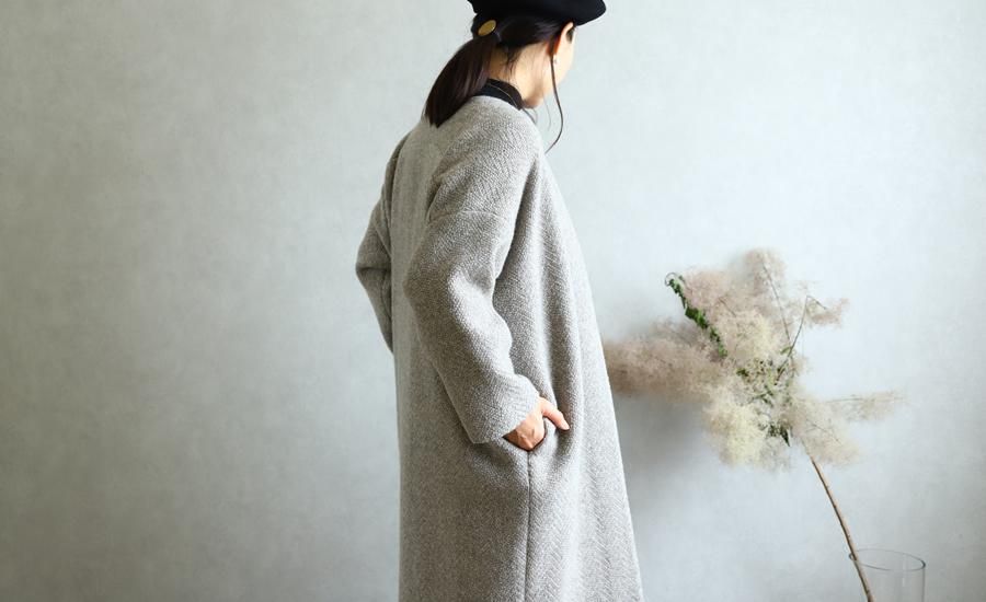 evam eva(エヴァム エヴァ)【2019aw新作】 ウールツイードローブコート