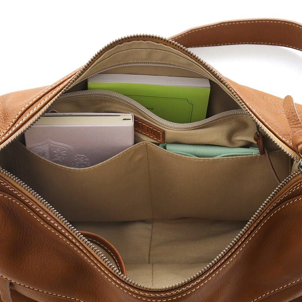 本牛革斜め掛けレザーショルダーバッグ banana キャメル | アジアの手