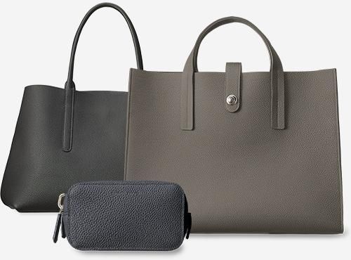 Flap Brief Bag(L)German Shrunken Calf×LambTitanium×Orange - MAISON