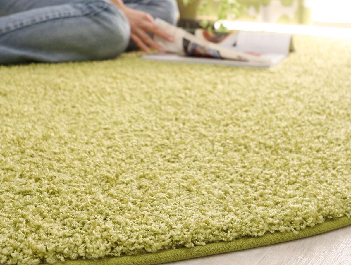 大人気！高級ナイロン素材100％のツイストシャギー円形ラグ