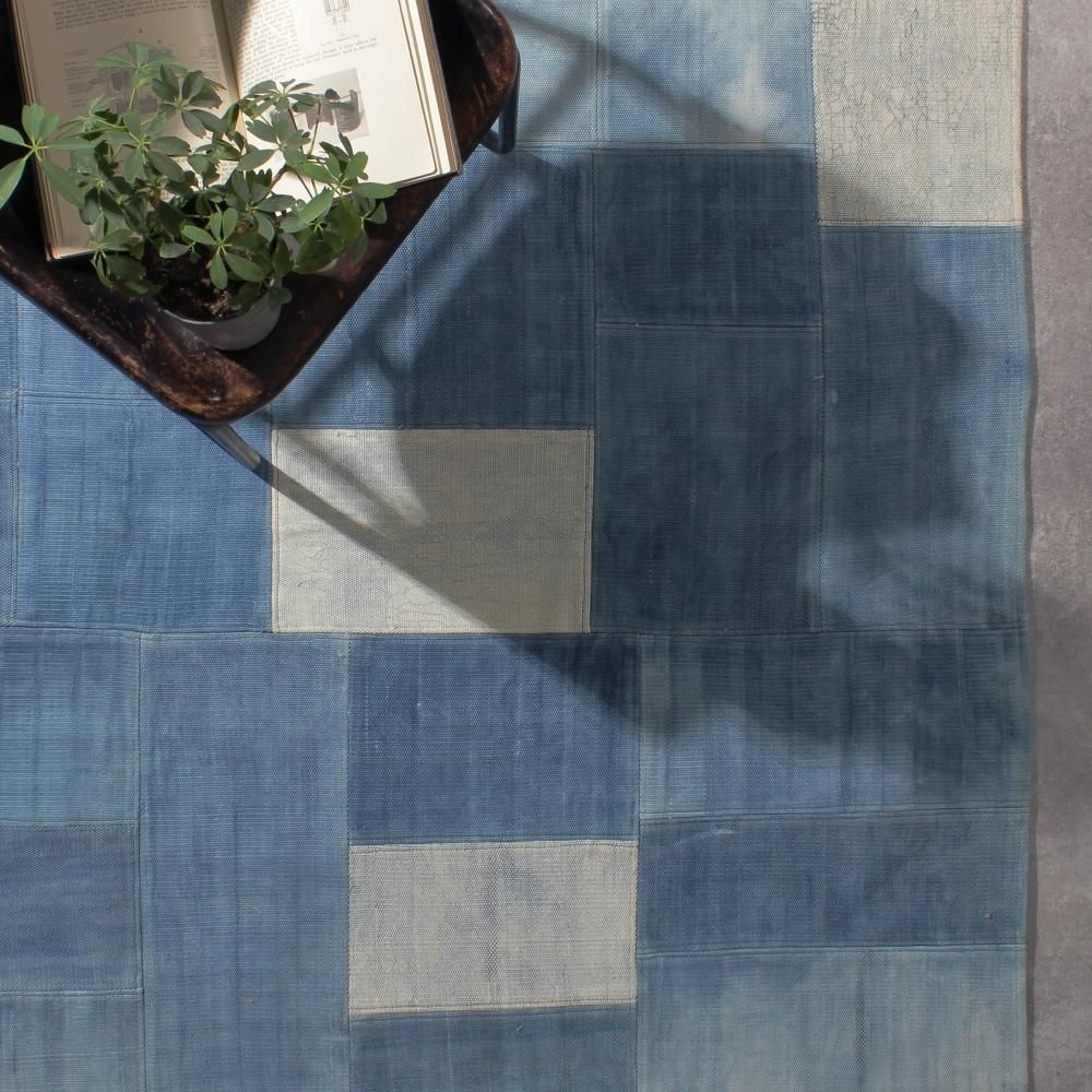 送料無料】 DENIM PATCHWORK RUG ( デニムパッチワーク ラグ ) 140×200cm