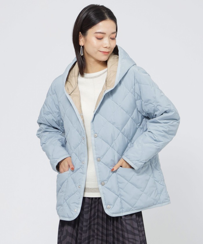 ウォッシャブル】フーデッドキルティングダウンジャケット(507723387