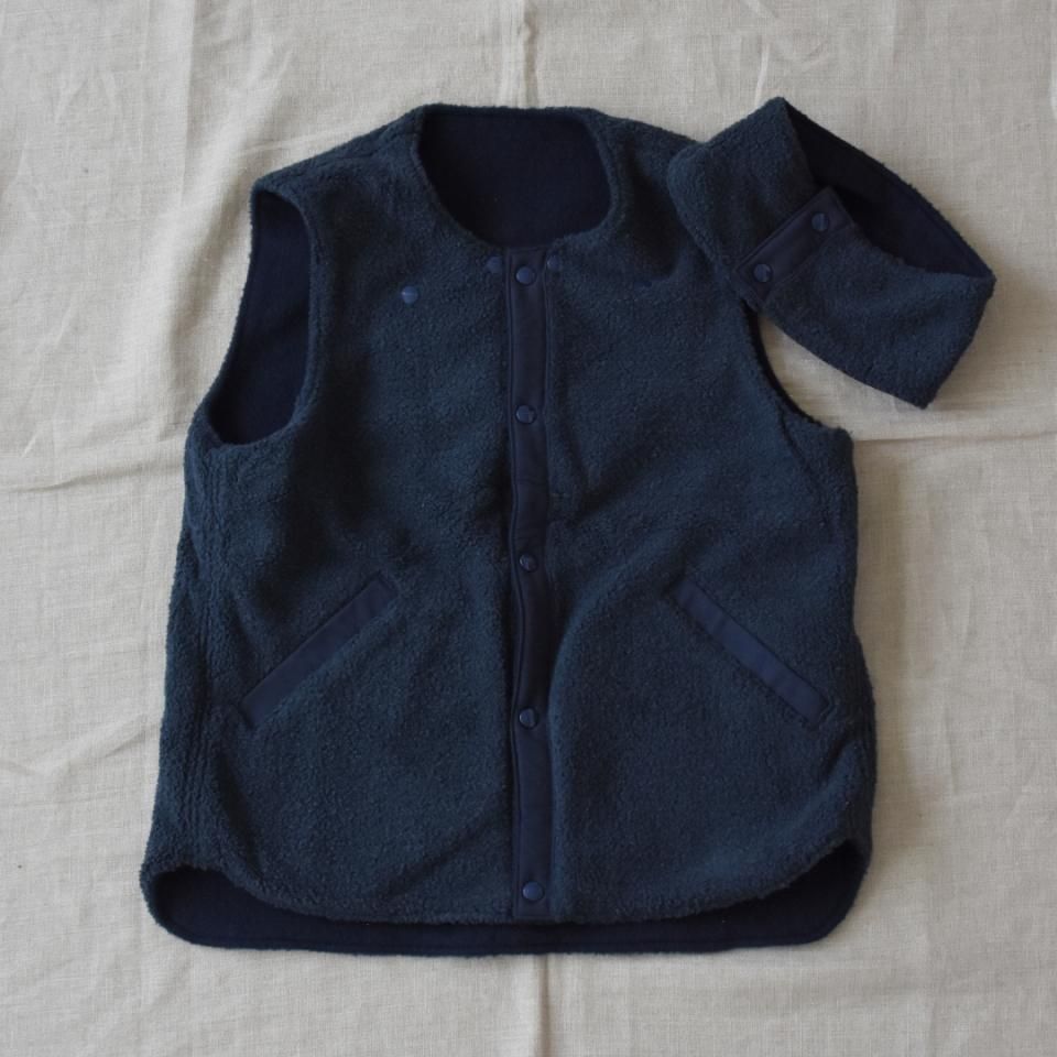 SASSAFRAS（ササフラス）CRAZY GARDENER VEST Blanket ネイビー（ウール）