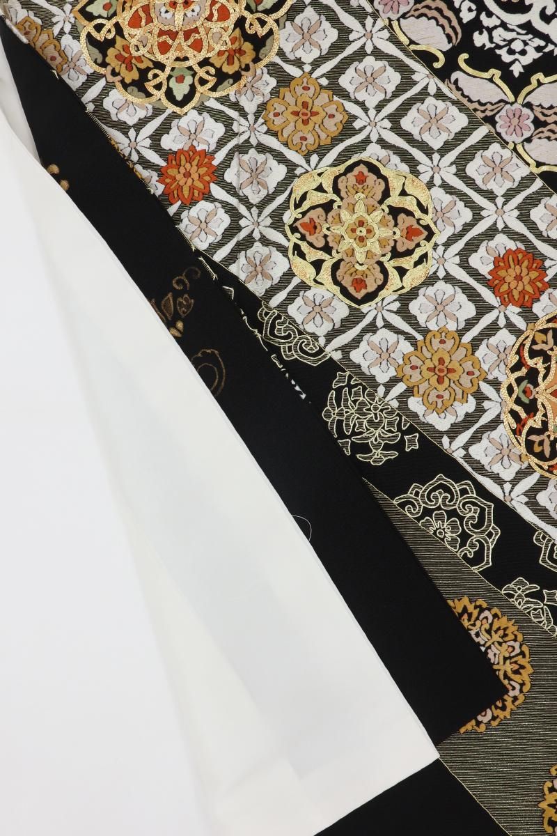 銀座【B-4003】染五ッ紋 刺繍 黒留袖 黒色 有職華文:身丈161.5/裄69