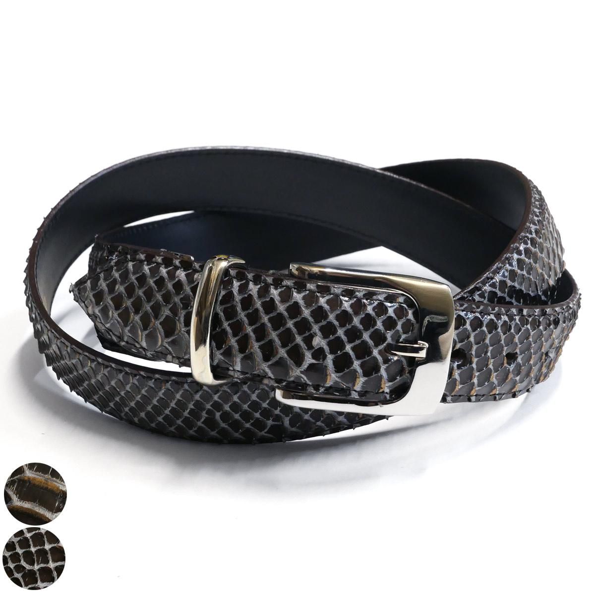 ベルト 本革 ダイヤモンド パイソン ヘビ 蛇 へび 牛革 3.5cm幅
