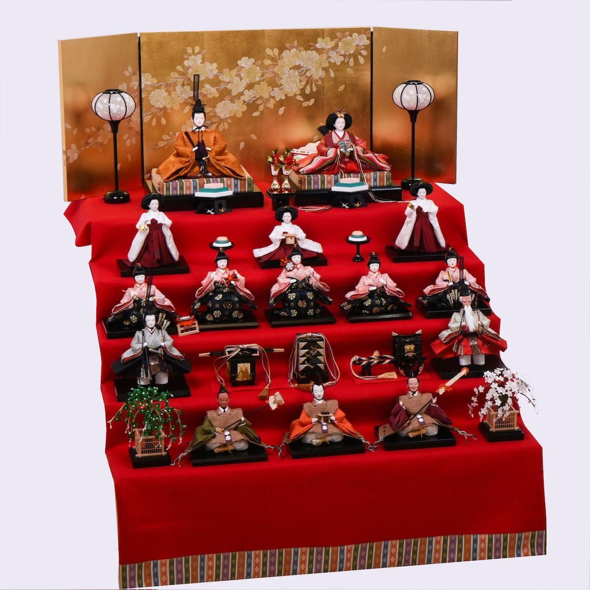 雛人形 大三五親王 十五人飾り 五段飾り 清水久遊