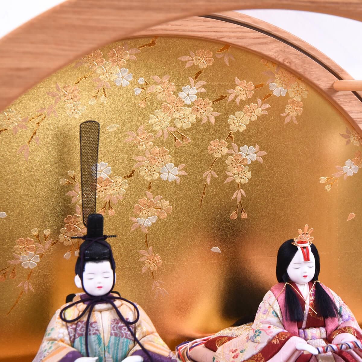 木目込人形 桃山雛 五人飾り タモ丸ケース 木村一秀