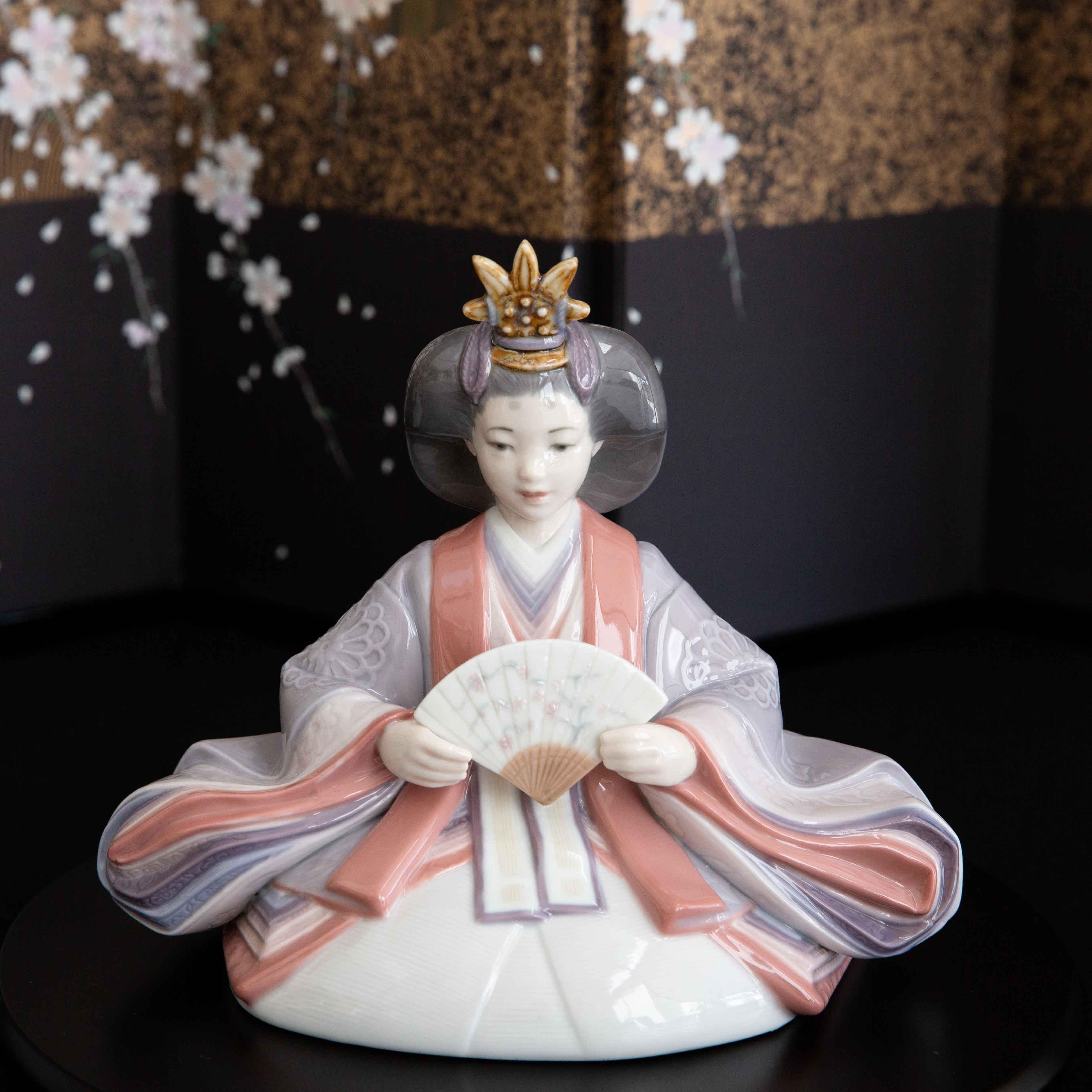 LLADRO リヤドロ ひな人形 | 磁器 月夜桜屏風 - 雛人形・五月人形