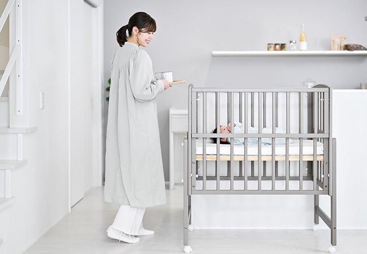 ノモック Wオープンハイタイプ ミニサイズ・コンパクトベビーベッド