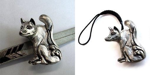 九尾の狐ペンダント（帯留・根付）