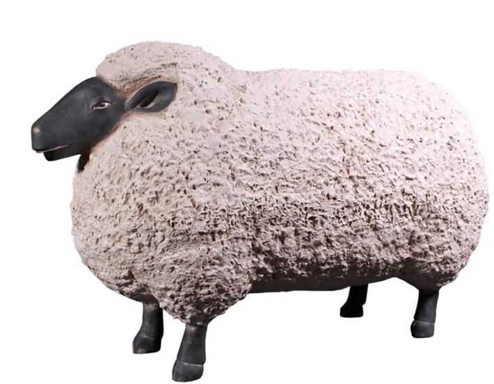 ひつじ・羊☆サフォーク種のモフモフしたヒツジのビッグオブジェ