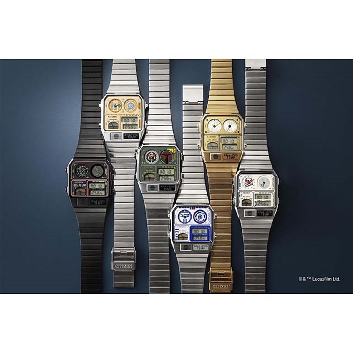 シチズン、スター・ウォーズをモチーフにしたアナデジテンプ腕時計