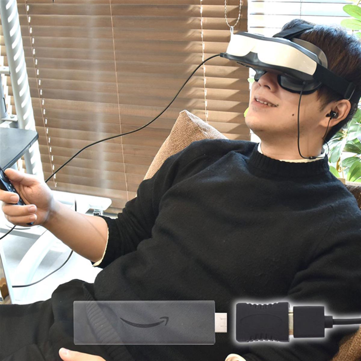 サンコー、HMD「EYE THEATER FOCUS」のHDMIアダプターセット発売