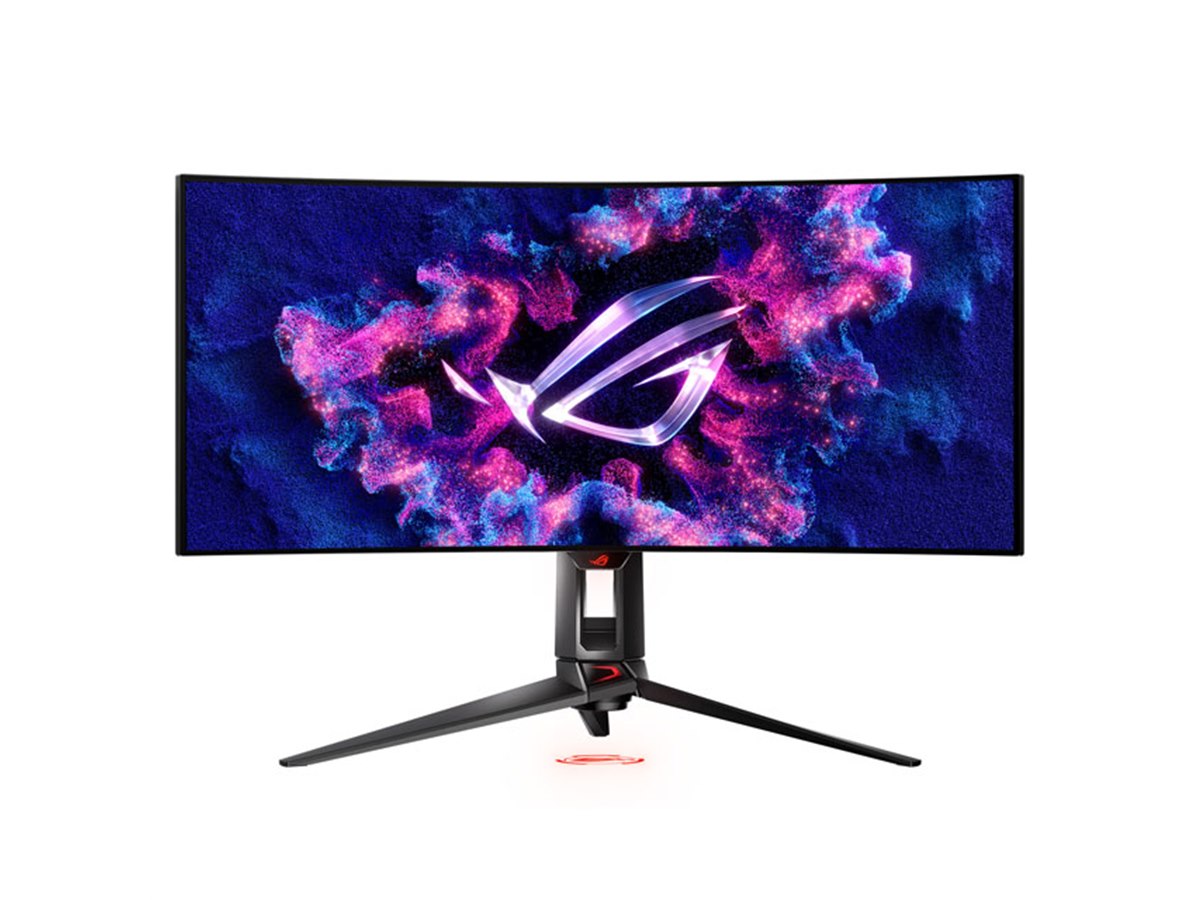 ASUS、曲率800Rの34型有機ELゲーミングモニター「ROG Swift OLED