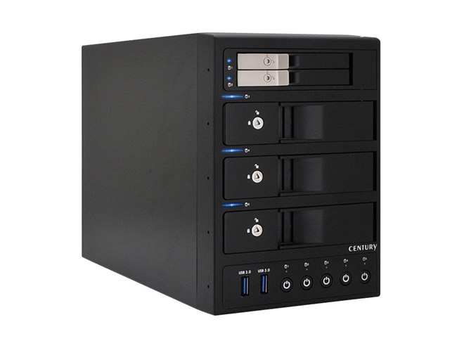 センチュリー、5台のHDDを搭載できる「裸族のカプセルホテル in 2.5