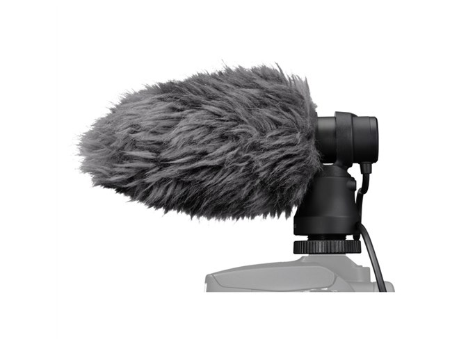 キヤノン、120度の指向性を持つカメラ用ステレオマイク「DM-E100