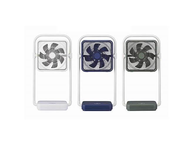 ドウシシャ、折りたたみ式扇風機「充電式フォールディングファン