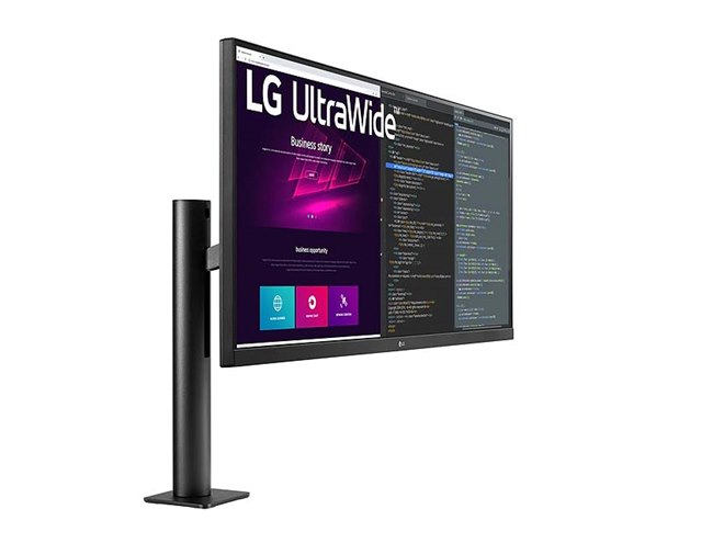 LG、アームスタンド式の34型ウルトラワイド液晶ディスプレイ「34WN780